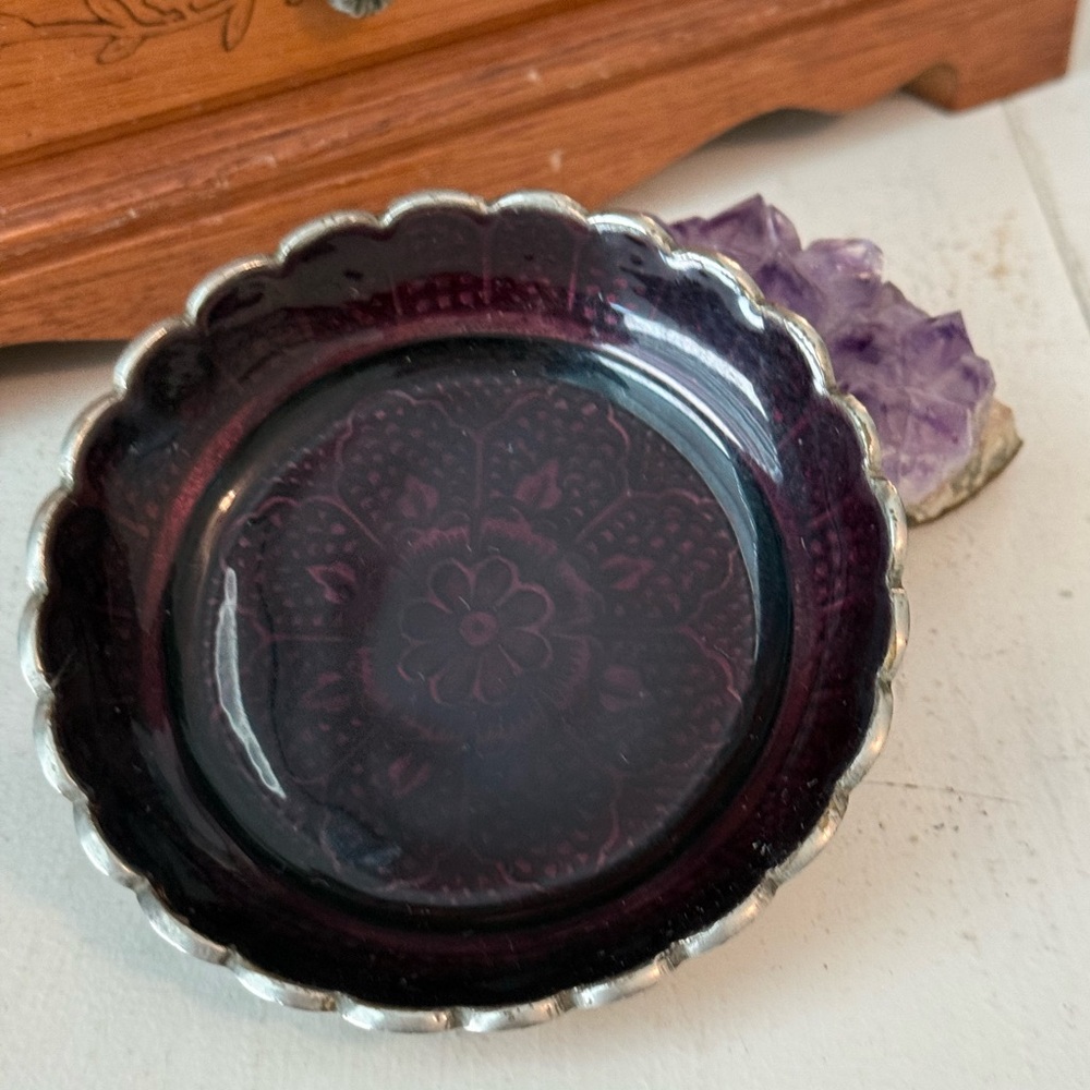 Pier 1 Purple and Silver Decorative Dish